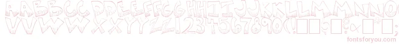 KRAZYK~1-Schriftart – Rosa Schriften auf weißem Hintergrund