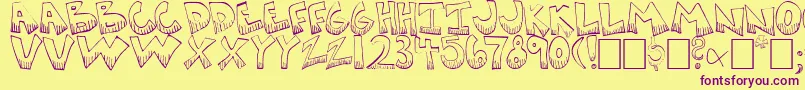 KRAZYK~1-Schriftart – Violette Schriften auf gelbem Hintergrund