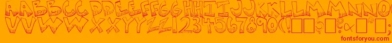 KRAZYK~1-Schriftart – Rote Schriften auf orangefarbenem Hintergrund