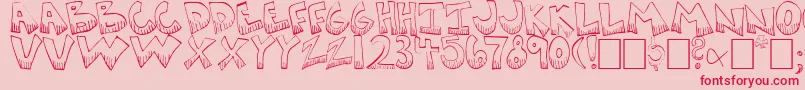 フォントKRAZYK~1 – ピンクの背景に赤い文字
