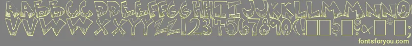 KRAZYK~1 Font – Yellow Fonts on Gray Background