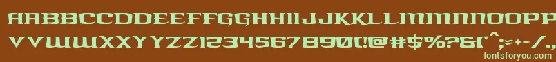 kreaturekombat-fontti – vihreät fontit ruskealla taustalla