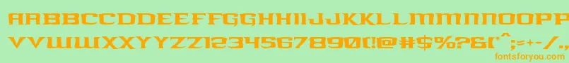 kreaturekombat-Schriftart – Orangefarbene Schriften auf grünem Hintergrund