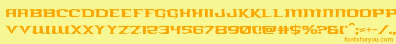 kreaturekombat-Schriftart – Orangefarbene Schriften auf gelbem Hintergrund