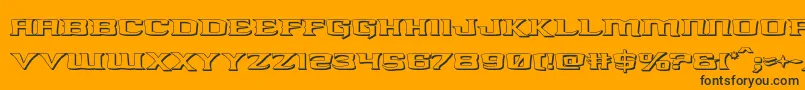 kreaturekombat3d-Schriftart – Schwarze Schriften auf orangefarbenem Hintergrund