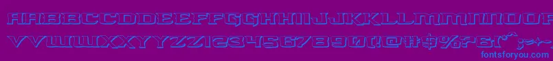 kreaturekombat3d-Schriftart – Blaue Schriften auf violettem Hintergrund