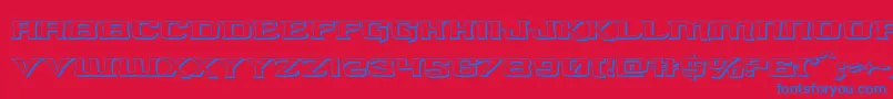Шрифт kreaturekombat3d – синие шрифты на красном фоне
