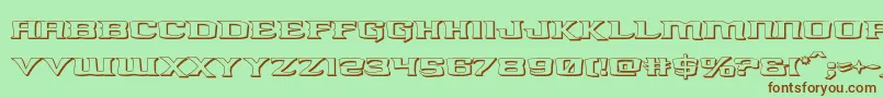 kreaturekombat3d-fontti – ruskeat fontit vihreällä taustalla