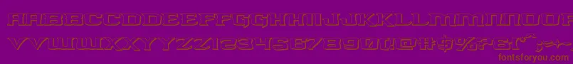 フォントkreaturekombat3d – 紫色の背景に茶色のフォント