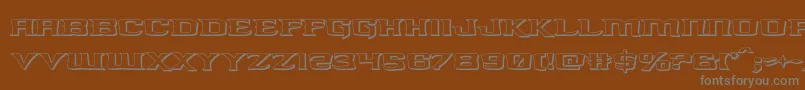 kreaturekombat3d-Schriftart – Graue Schriften auf braunem Hintergrund