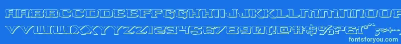 kreaturekombat3d-Schriftart – Grüne Schriften auf blauem Hintergrund