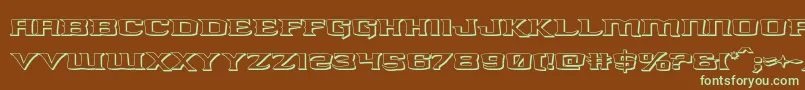 kreaturekombat3d-fontti – vihreät fontit ruskealla taustalla
