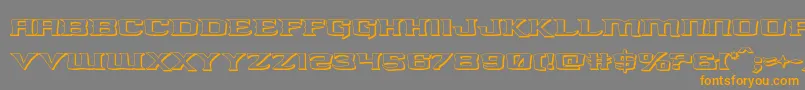 kreaturekombat3d-Schriftart – Orangefarbene Schriften auf grauem Hintergrund