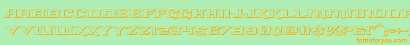 kreaturekombat3d-Schriftart – Orangefarbene Schriften auf grünem Hintergrund