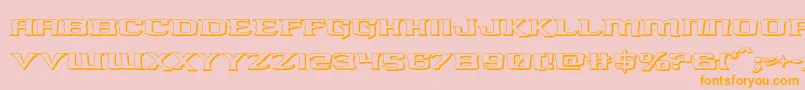 kreaturekombat3d-Schriftart – Orangefarbene Schriften auf rosa Hintergrund