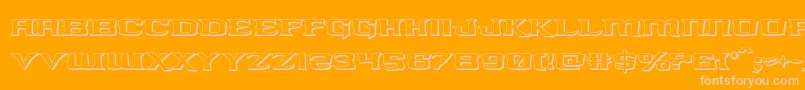 kreaturekombat3d-fontti – vaaleanpunaiset fontit oranssilla taustalla