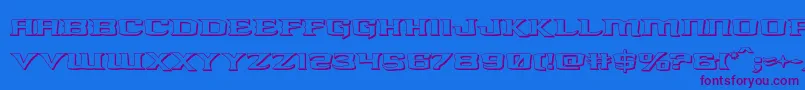 kreaturekombat3d Font – Purple Fonts on Blue Background