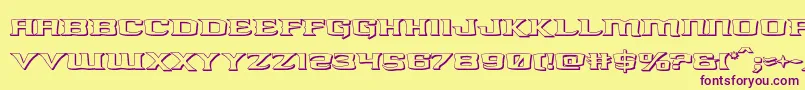 kreaturekombat3d Font – Purple Fonts on Yellow Background