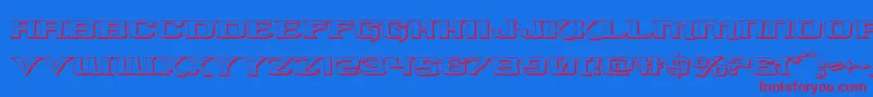 Fonte kreaturekombat3d – fontes vermelhas em um fundo azul