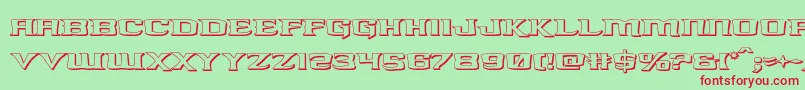 フォントkreaturekombat3d – 赤い文字の緑の背景