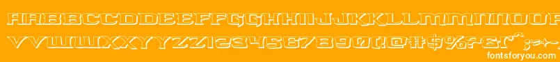 kreaturekombat3d-Schriftart – Weiße Schriften auf orangefarbenem Hintergrund