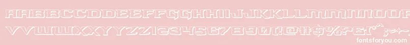 kreaturekombat3d-Schriftart – Weiße Schriften auf rosa Hintergrund