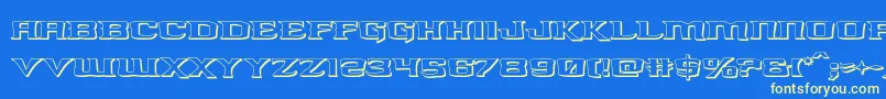 kreaturekombat3d-Schriftart – Gelbe Schriften auf blauem Hintergrund