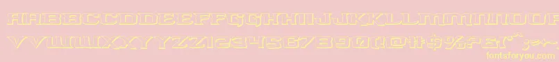 kreaturekombat3d-Schriftart – Gelbe Schriften auf rosa Hintergrund