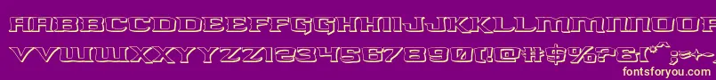 kreaturekombat3d Font – Yellow Fonts on Purple Background