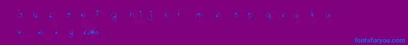 Шрифт MtfWildflower – синие шрифты на фиолетовом фоне
