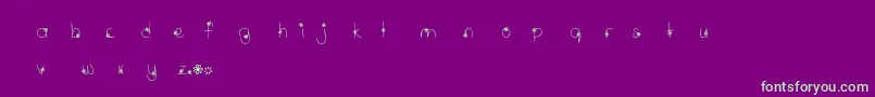 MtfWildflower-fontti – vihreät fontit violetilla taustalla