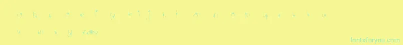 フォントMtfWildflower – 黄色い背景に緑の文字