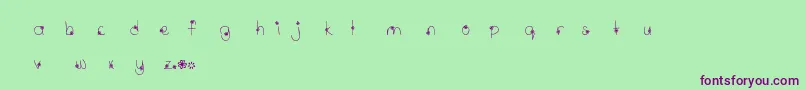 Шрифт MtfWildflower – фиолетовые шрифты на зелёном фоне