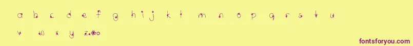 Шрифт MtfWildflower – фиолетовые шрифты на жёлтом фоне