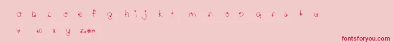MtfWildflower-fontti – punaiset fontit vaaleanpunaisella taustalla