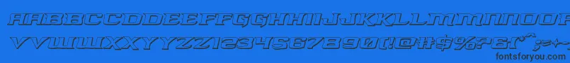 kreaturekombat3dital-Schriftart – Schwarze Schriften auf blauem Hintergrund