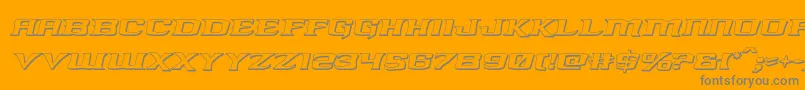 kreaturekombat3dital-Schriftart – Graue Schriften auf orangefarbenem Hintergrund