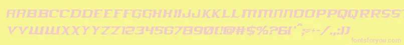 kreaturekombatcondital Font – Pink Fonts on Yellow Background