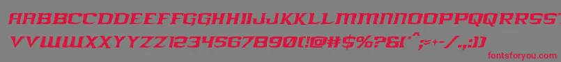フォントkreaturekombatcondital – 赤い文字の灰色の背景