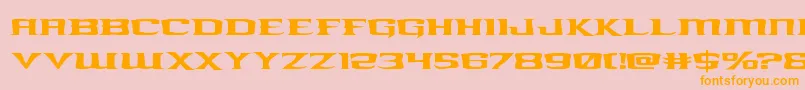 kreaturekombatexpand-Schriftart – Orangefarbene Schriften auf rosa Hintergrund