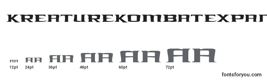 Размеры шрифта Kreaturekombatexpand