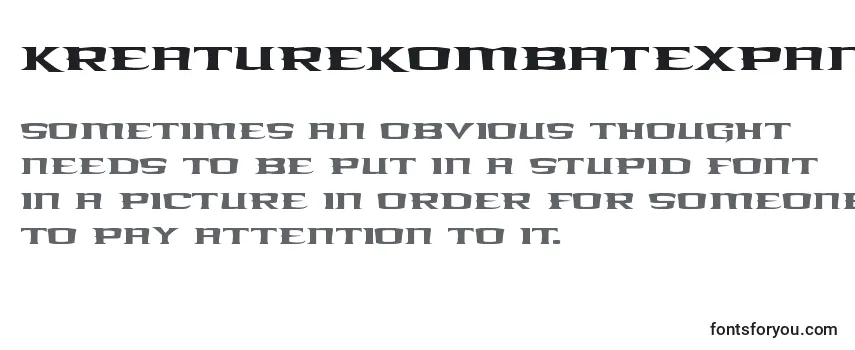 Review of the Kreaturekombatexpand Font