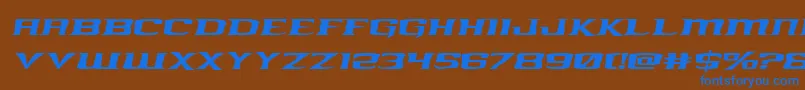 kreaturekombatexpandital Font – Blue Fonts on Brown Background
