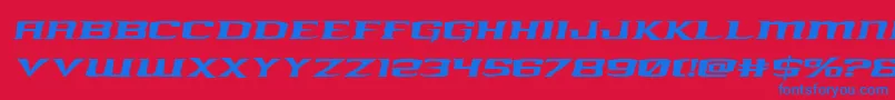 kreaturekombatexpandital Font – Blue Fonts on Red Background