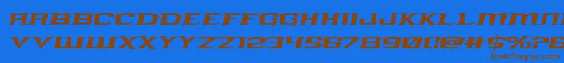kreaturekombatexpandital Font – Brown Fonts on Blue Background