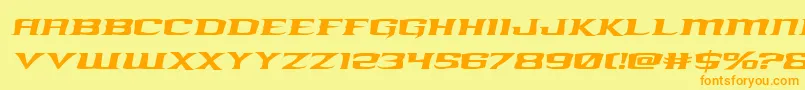 kreaturekombatexpandital Font – Orange Fonts on Yellow Background
