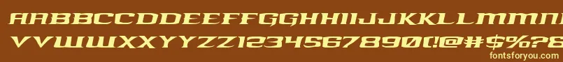 kreaturekombatexpandital Font – Yellow Fonts on Brown Background