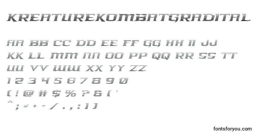 A fonte Kreaturekombatgradital – alfabeto, números, caracteres especiais