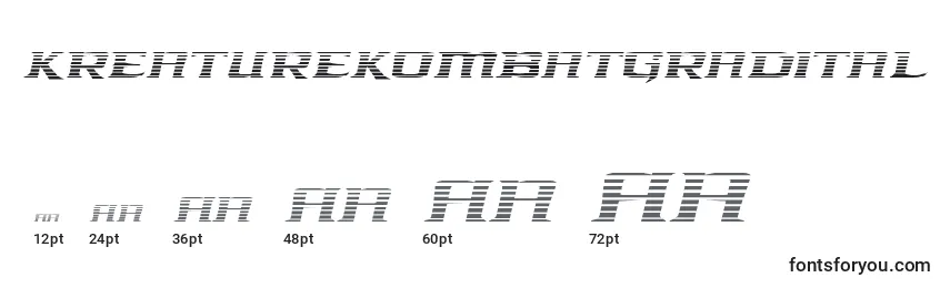 Размеры шрифта Kreaturekombatgradital