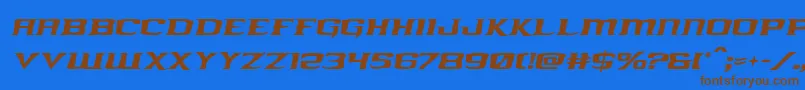 kreaturekombatital Font – Brown Fonts on Blue Background
